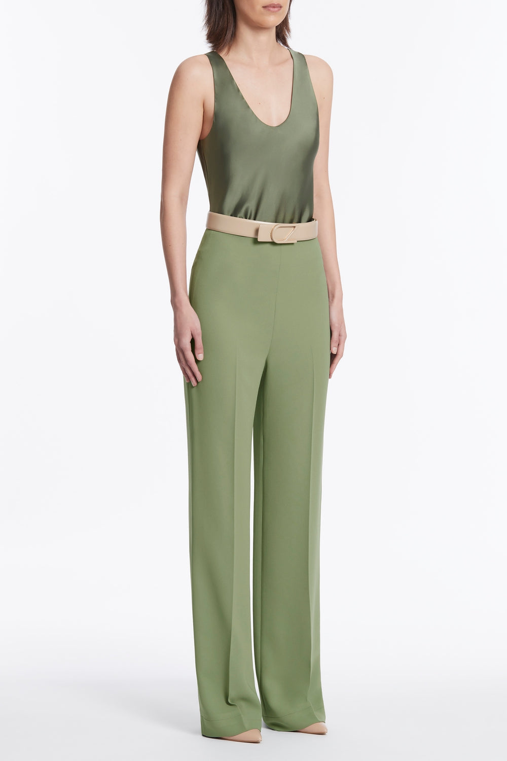 Carla Zampatti Nude Cz Logo Covered Belt (Semolina)