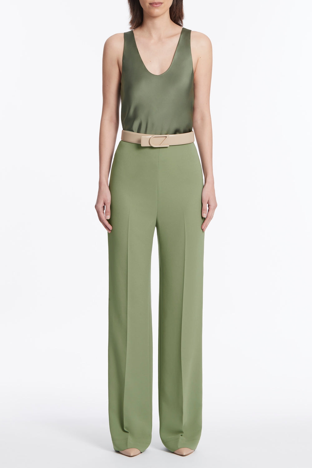 Carla Zampatti Nude Cz Logo Covered Belt (Semolina)