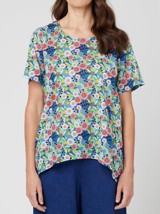 Image of a model wearing Tops. Productname: CAKE ZIMMI TOP in Wave colour by brand - Cake