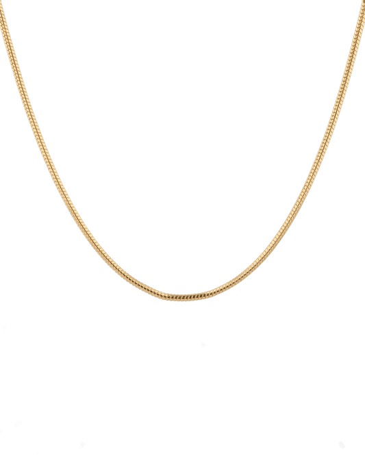 Image of Necklaces. Product name - Cali Gold Snake Chain Necklace in colour by brand - LAVANA