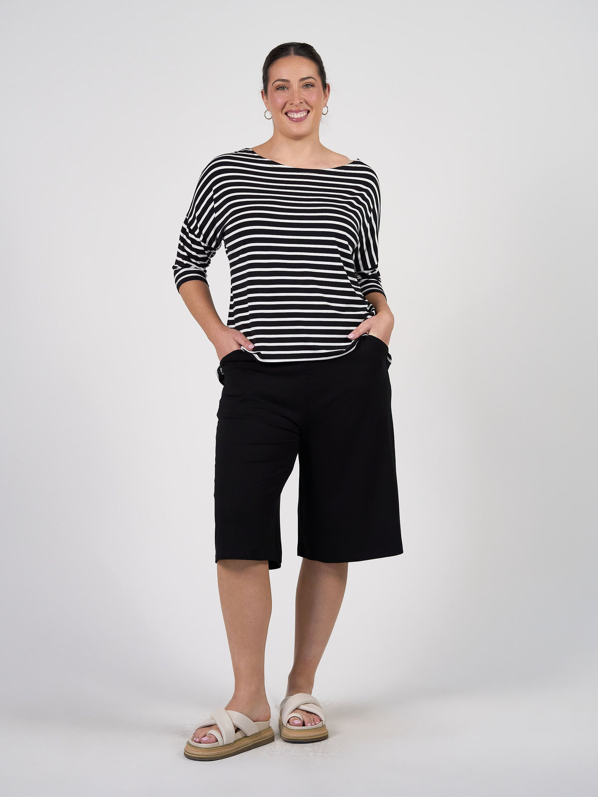 Lou Lou Bakar 3/4 Length Bamboo Culottes (Black)