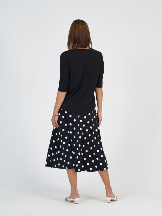Lou Lou Camila 3/4 Sleeve Bamboo Top (Black)