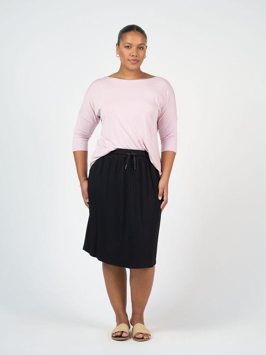 Lou Lou Lee Bamboo Skirt with Pockets (Black)