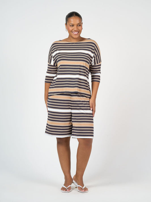 Lou Lou Camila 3/4 Sleeve Bamboo Top (Stripe)