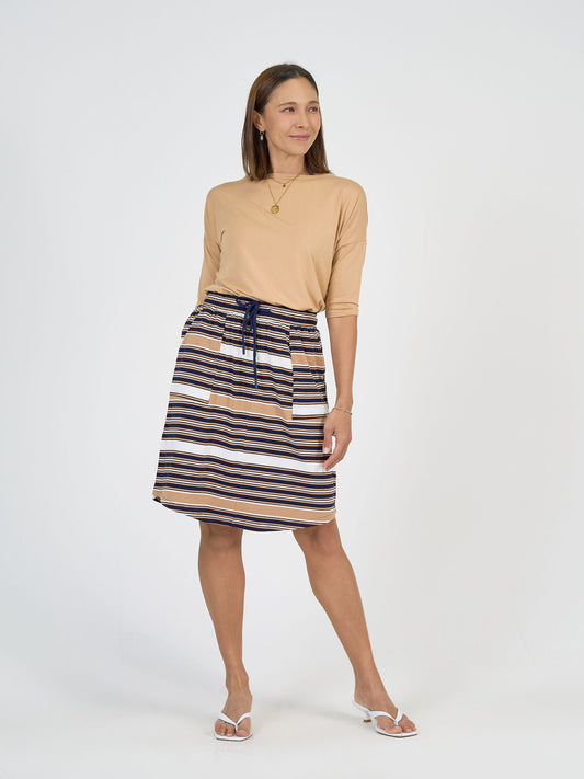 Lou Lou Lee Bamboo Skirt with Pockets (Stripe)
