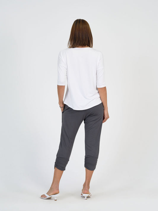Lou Lou Perry Bamboo Cropped Pants (Steel)