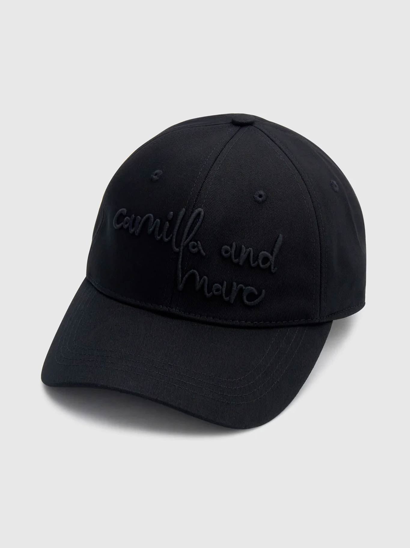 Image of Hats. Product name - CAMILLA AND MARC MAREN EMBROIDERED CAP in Black colour by brand - Camilla And Marc
