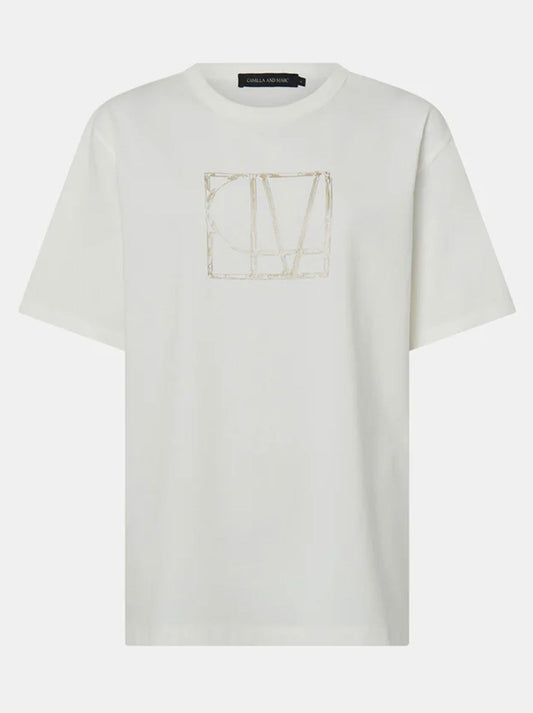 CAMILLA AND MARC PATINA FRONT MONOGRAM TEE (Soft White)