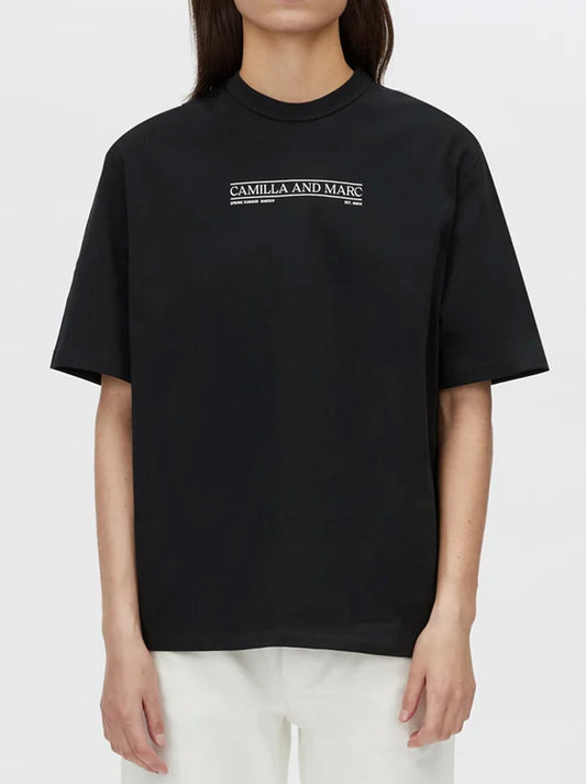 Image of T-Shirts. Productname: CAMILLA AND MARC RIGEL LOGO TEE in Soft White colour by brand - Camilla And Marc