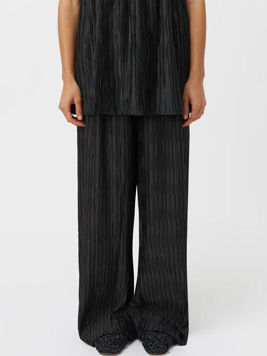 Image of a model wearing Pants. Productname: CAMILLA AND MARC SIREN WIDE LEG PANT in Black colour by brand - Camilla And Marc