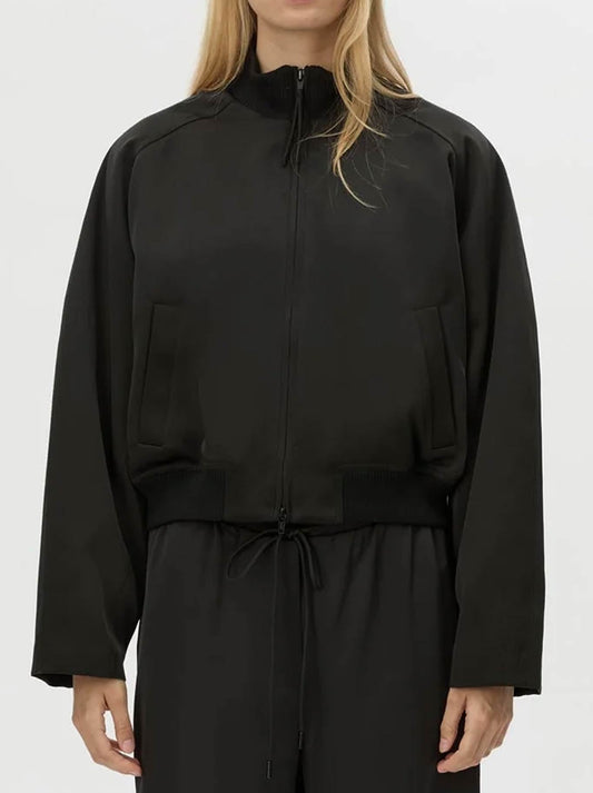 Image of Coats & Jackets. Product name - CAMILLA AND MARC TAMAR SATIN BOMBER JACKET in Black colour by brand - Camilla And Marc