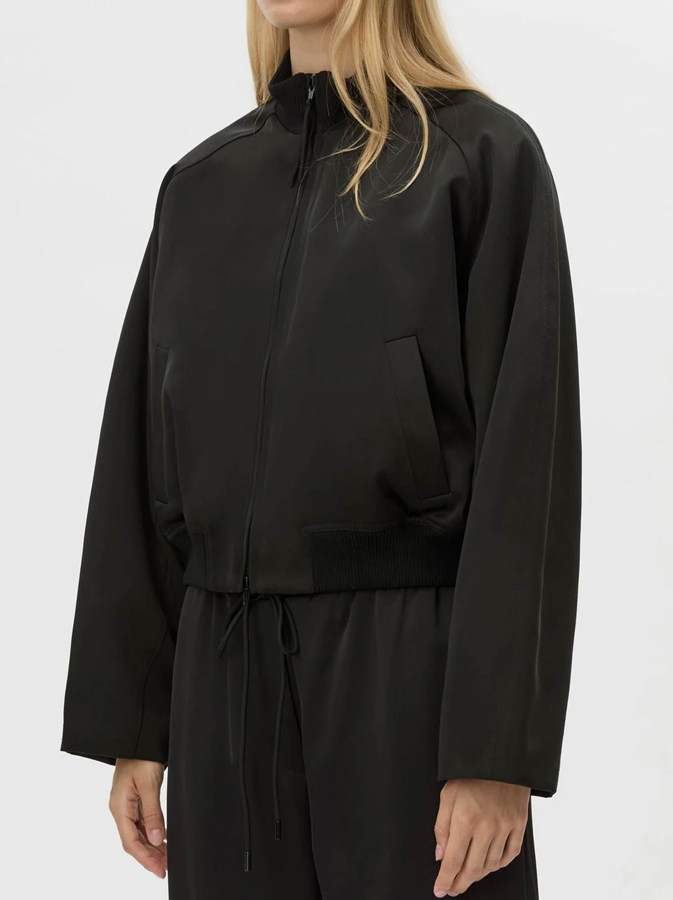 CAMILLA AND MARC TAMAR SATIN BOMBER JACKET (Black)