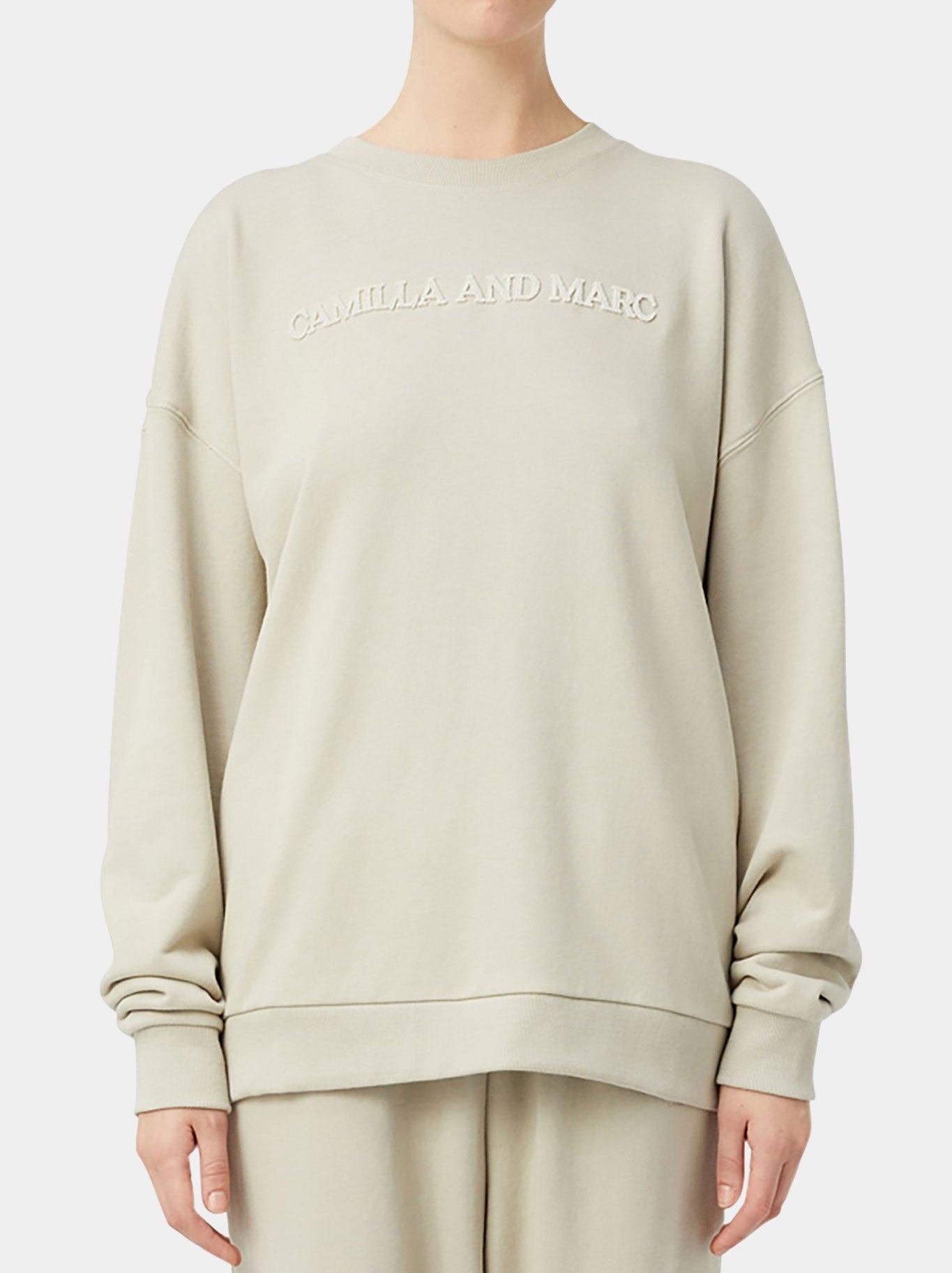 CAMILLA AND MARC TIA FLOCKING LOGO CREW (Oyster)