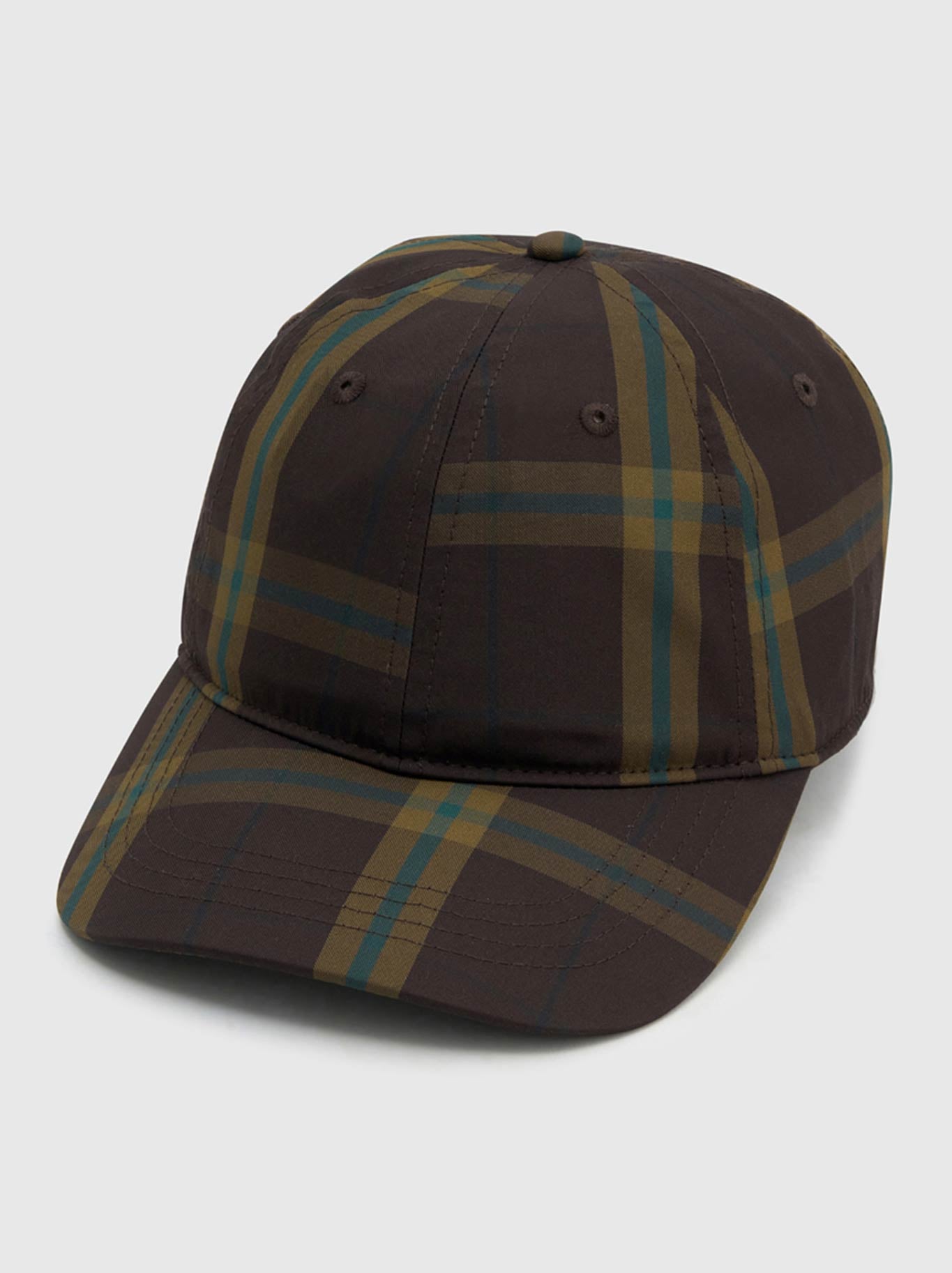 Image of Hats. Product name - CAMILLA AND MARC WINTON CHECK LOGO CAP in Espresso colour by brand - Camilla And Marc
