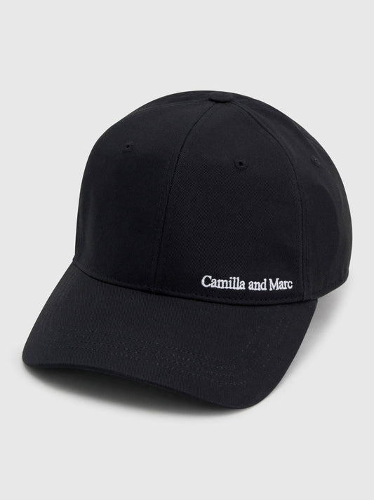 Image of Hats. Product name - CAMILLA AND MARC THOME EMBROIDERED CAP in Black colour by brand - Camilla And Marc