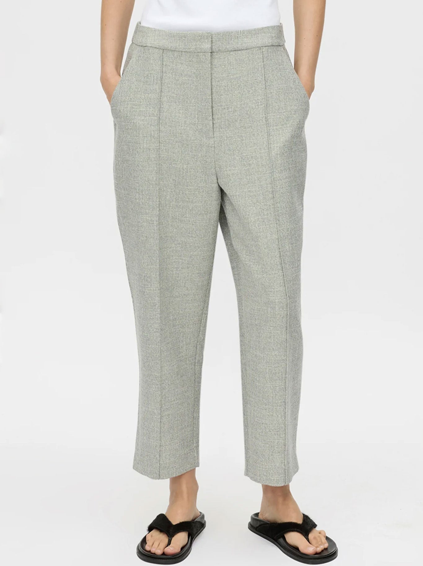 Image of a model wearing Pants. Productname: CAMILLA AND MARC WRIGHT PANT in Green colour by brand - Camilla And Marc