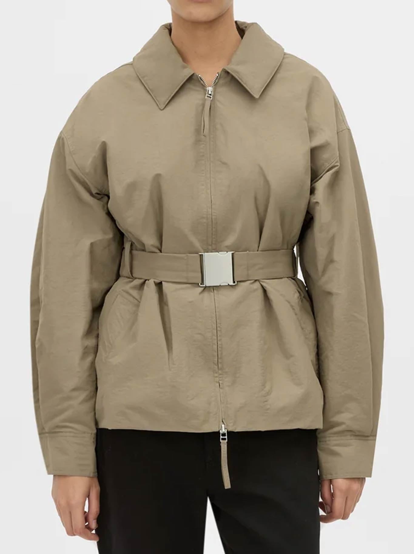 Image of Coats & Jackets. Product name - CAMILLA AND MARC MANON PADDED BELTED JACKET in Clay colour by brand - Camilla And Marc