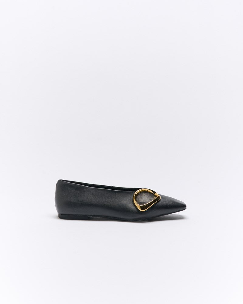 Image of Shoes. Productname: Candice Leather Ballet in Black colour by brand - Walnut Melbourne