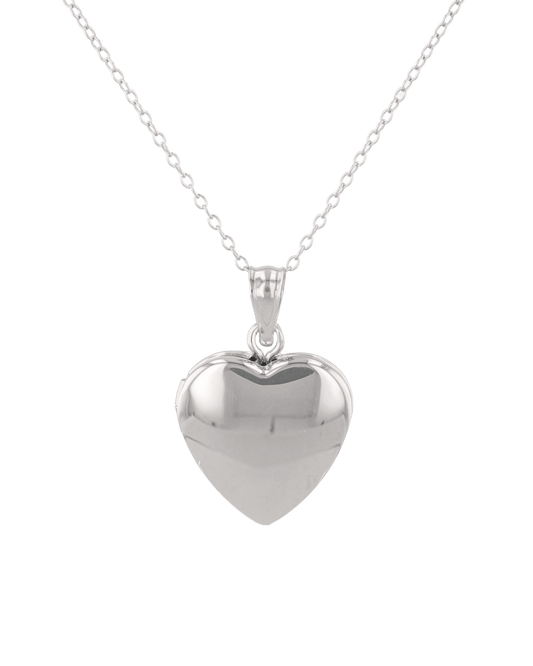 Image of Necklaces. Product name - Canvas Heart Locket Necklace Silver in colour by brand - LAVANA
