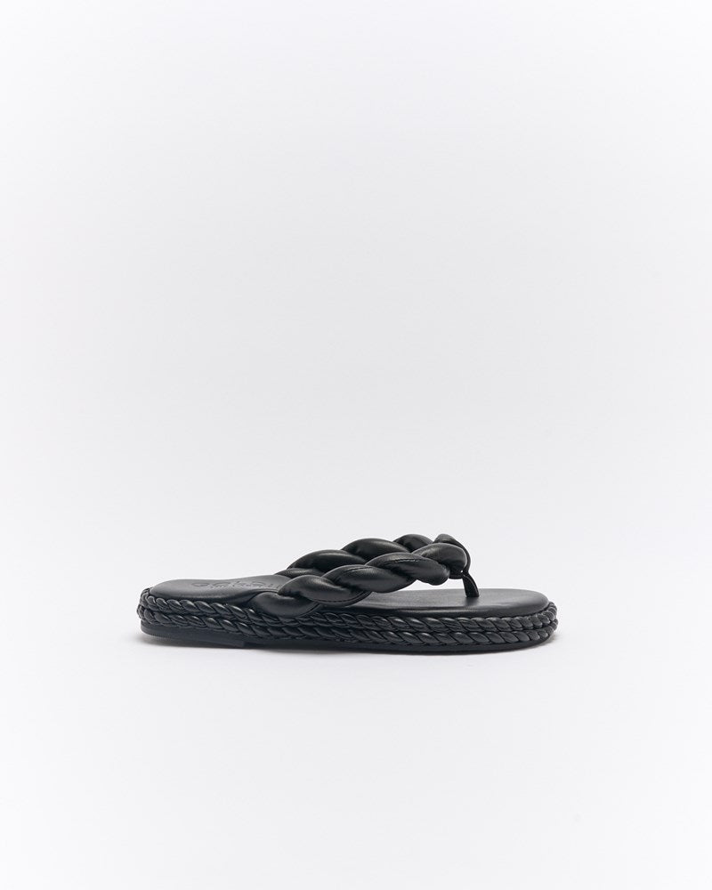Image of Sandals. Productname: Walnut Melbourne Capri Leather Sandal in Black colour by brand - Walnut Melbourne
