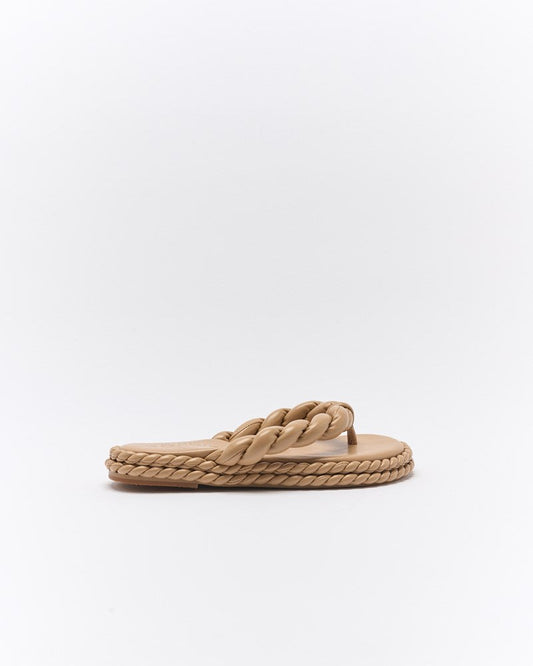Image of Sandals. Productname: Walnut Melbourne Capri Leather Sandal in Nougat colour by brand - Walnut Melbourne