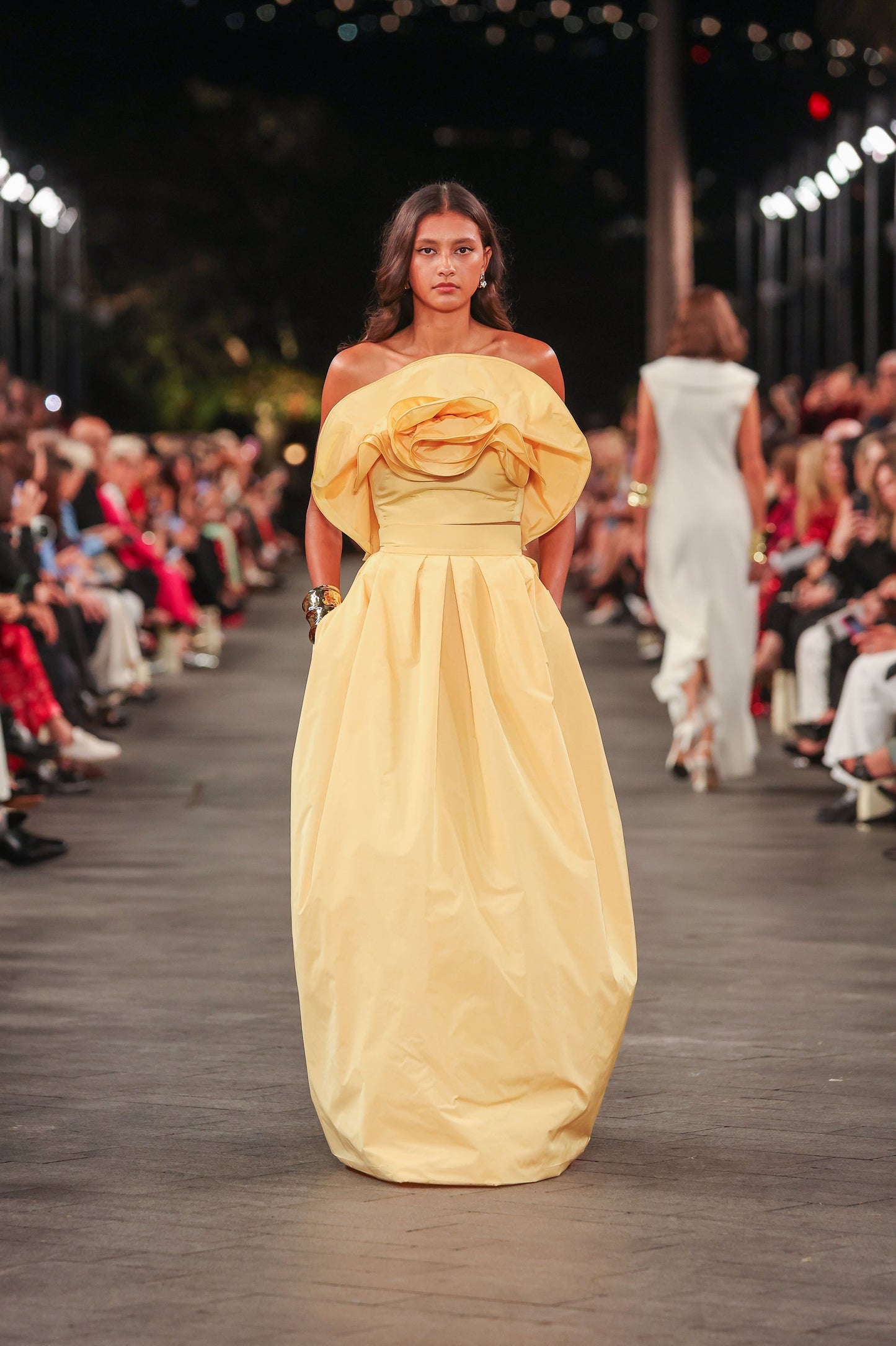 Carla Zampatti Pollen Taffeta Bubble Maxi Skirt (Yellow)