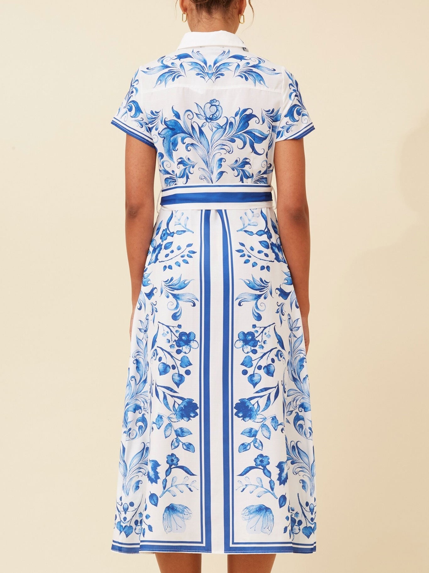 Caroline K Morgan Pty Ltd CAROLINE K MORGAN BORDER PRINT SHIRT DRESS (Blue)