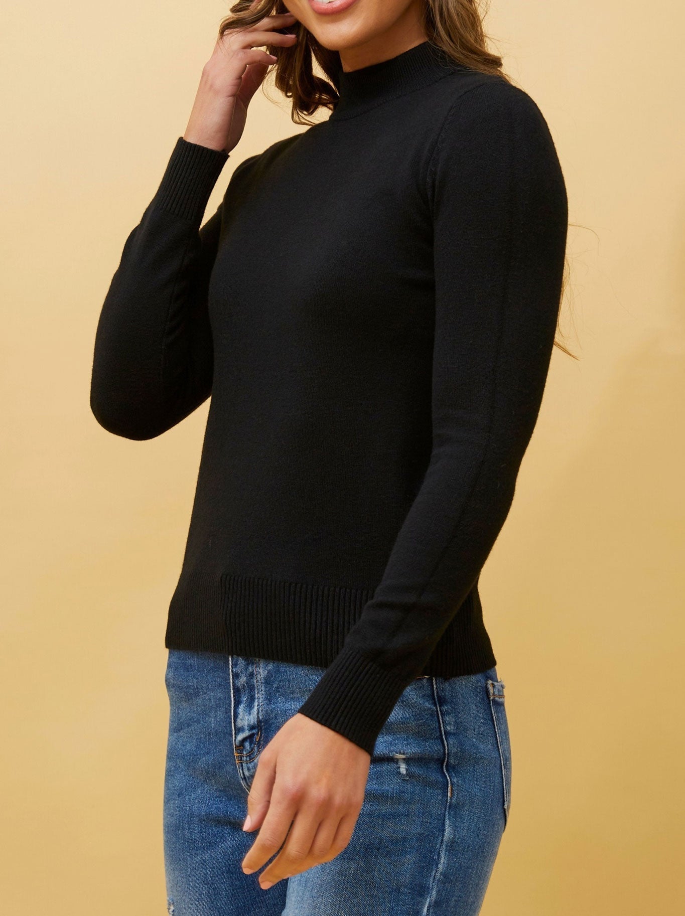 CAROLINE K MORGAN JERSEY KNIT TURTLE PULLOVER (Skylight)