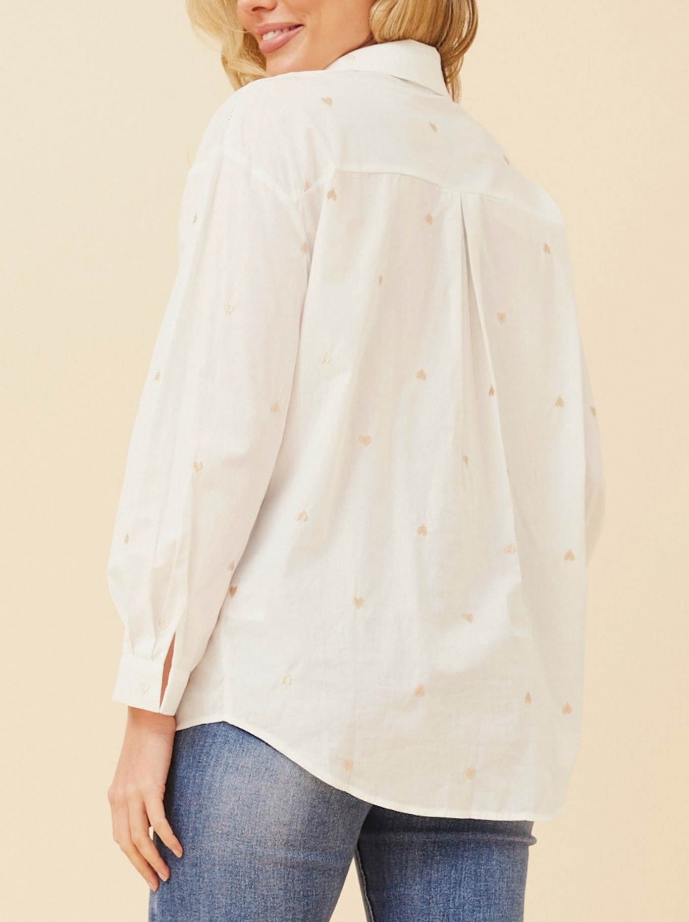 Caroline K Morgan Pty Ltd CAROLINE K MORGAN EMBROIDERED HEART SHIRT (White)