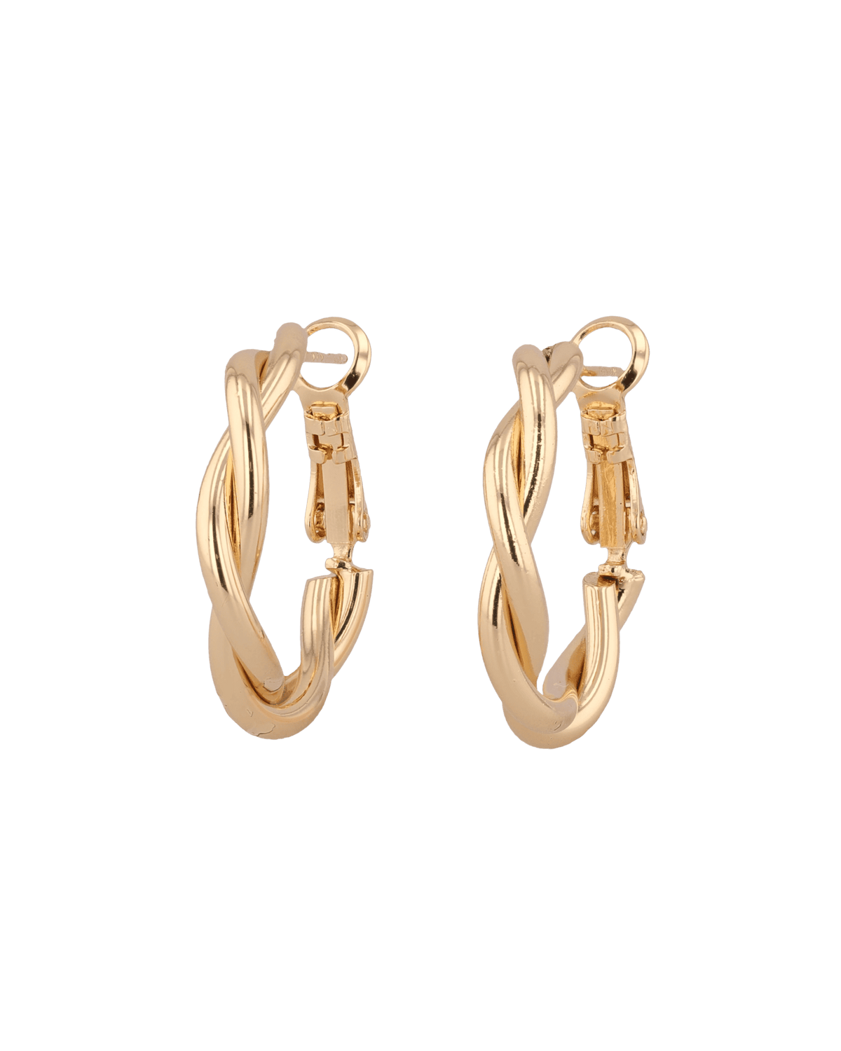 Image of Earrings. Product name - Cascade Gold Hoop Earrings in colour by brand - LAVANA