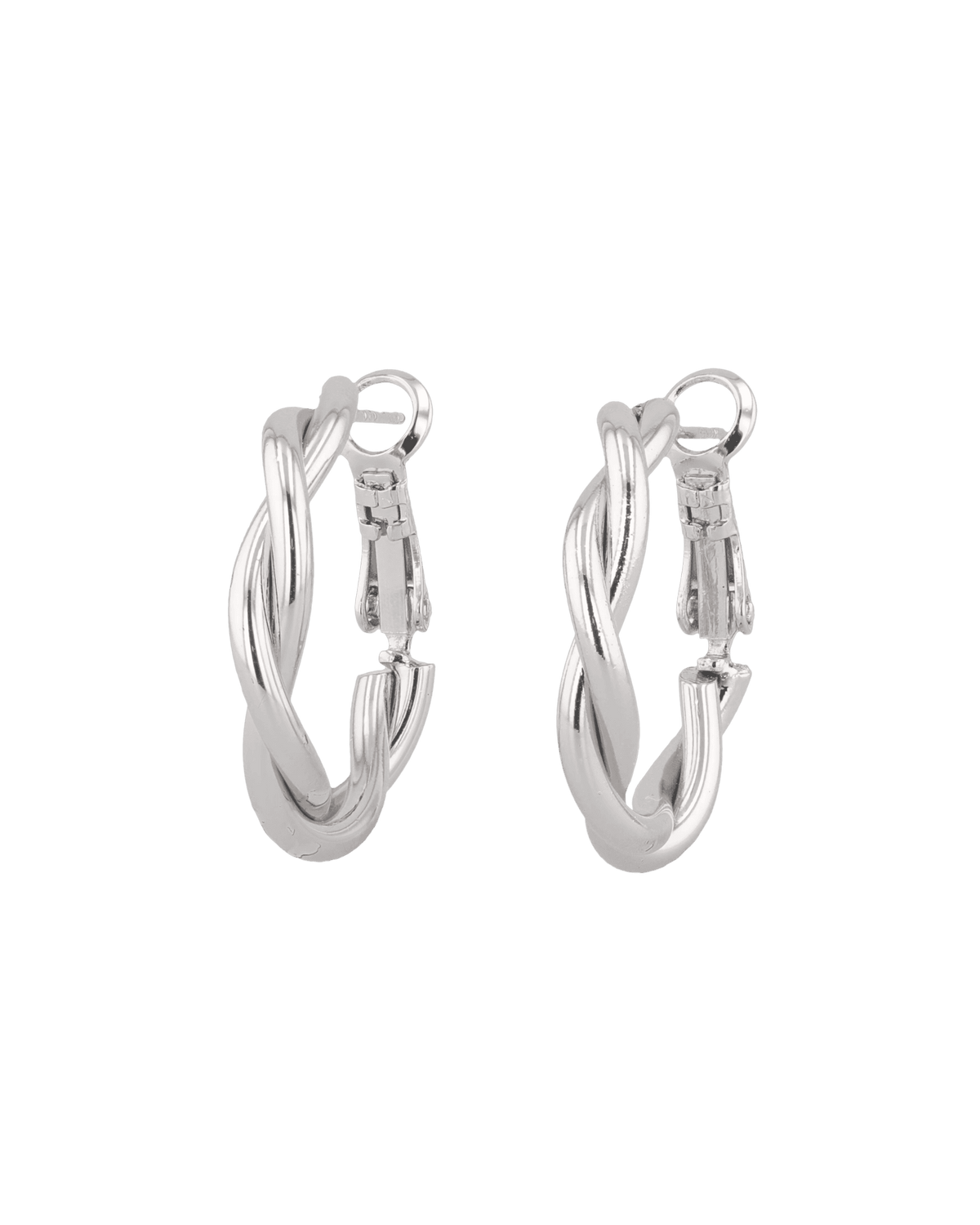 Image of Earrings. Product name - Cascade Silver Hoop Earrings in colour by brand - LAVANA