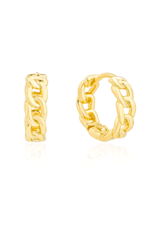 Image of Earrings. Productname: Jewel Citizen | Chain Gold Hoop Earrings in Gold colour by brand - Jewellery