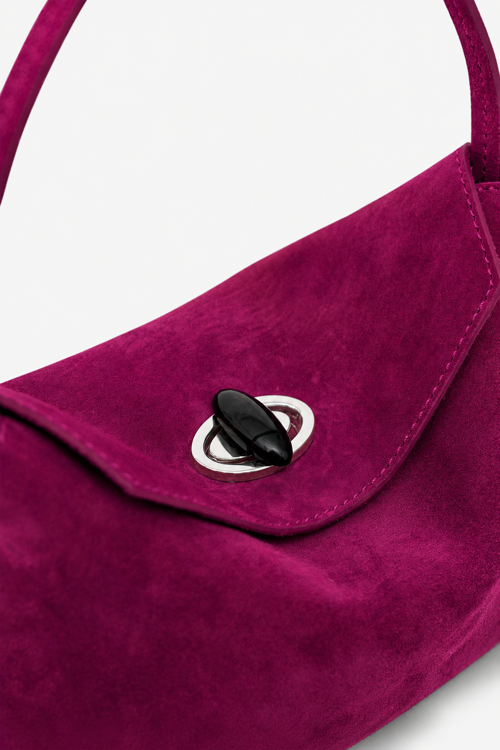CHRISTOPHER ESBER Turnlock Suede Mini Bag (Fuchsia)