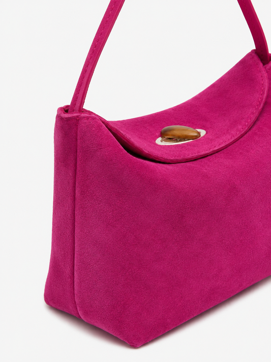 CHRISTOPHER ESBER Turnlock Suede Mini Bag (Fuchsia)