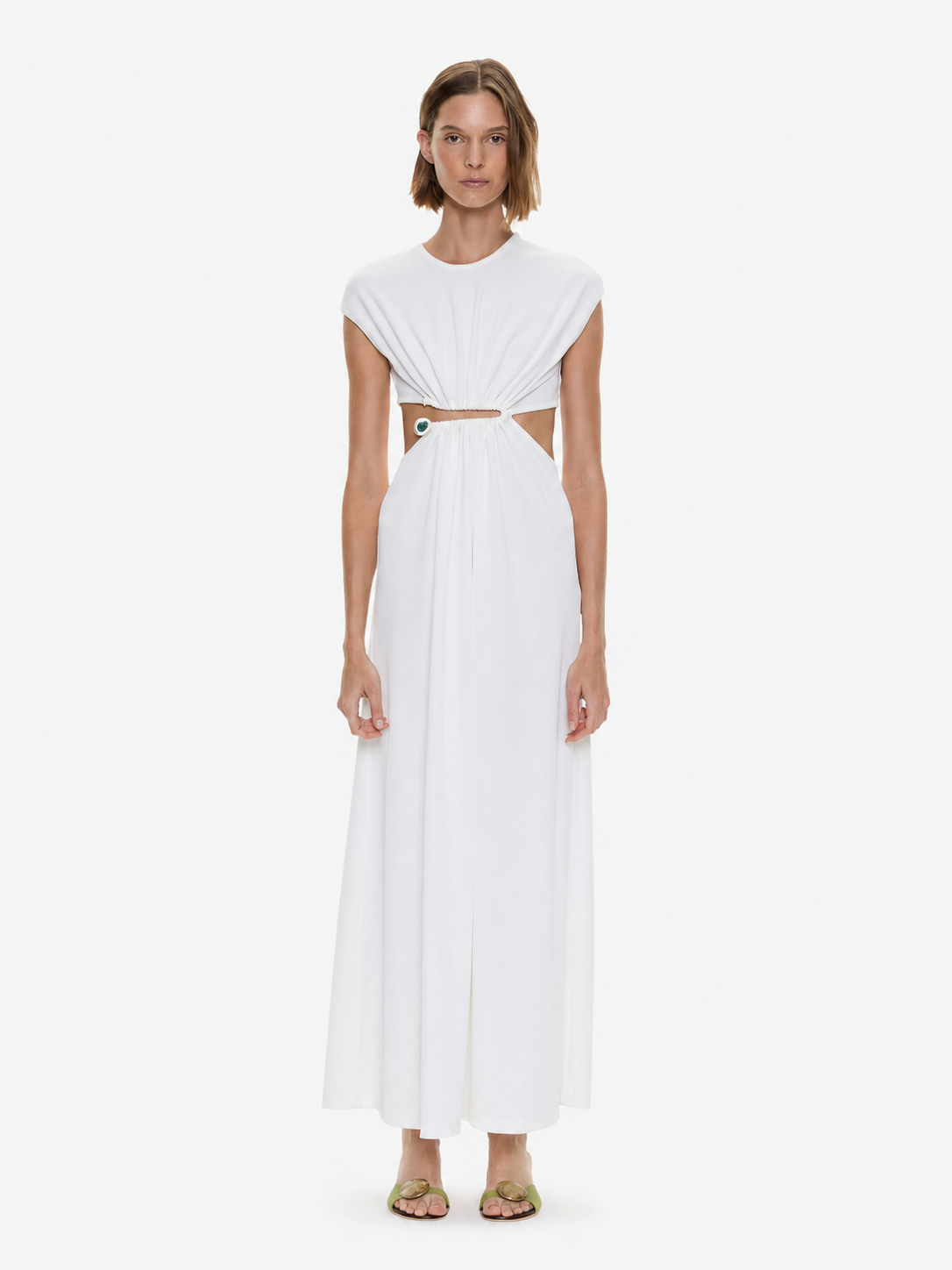 Image of Dresses. Product name - Droplet Crystal Clasp Tank Dress in White colour by brand - CHRISTOPHER ESBER