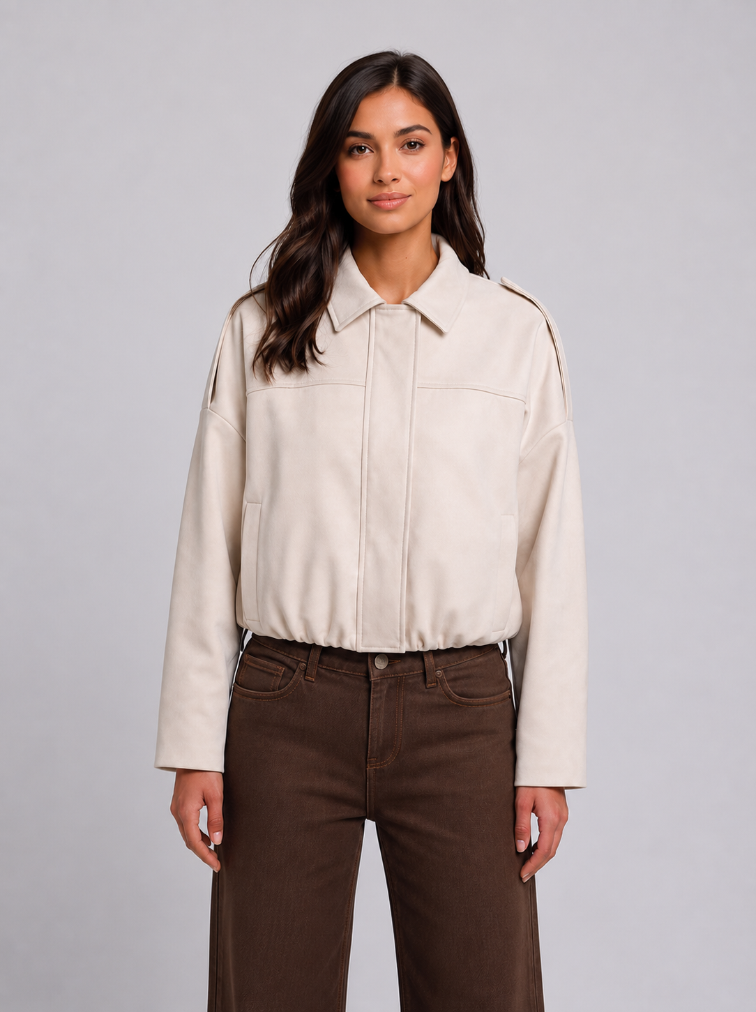 132 Fashion Elle Bomber Jacket (Cream)