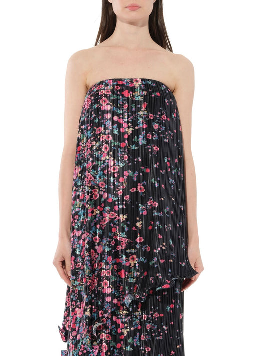 Image of a model wearing Dress. Productname: GIVENCHY Cherry Bloom Bustier Dress in Black colour by brand - GIVENCHY