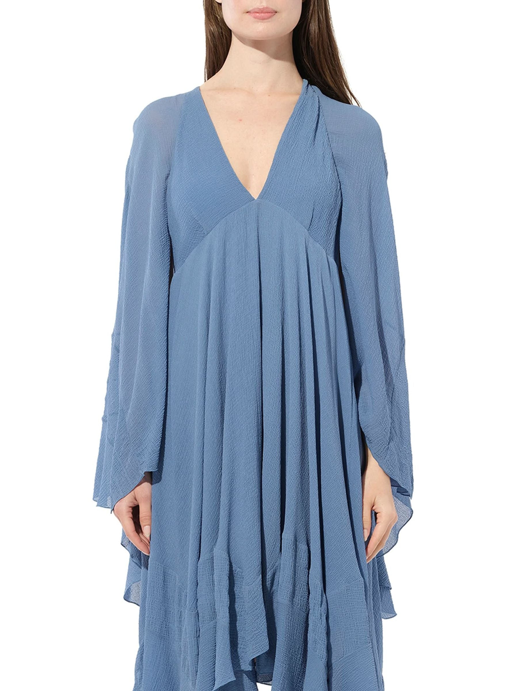 Image of a model wearing Dress. Productname: CHLOE Dress in Blue colour by brand - CHLOE