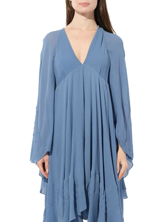 Image of a model wearing Dress. Productname: CHLOE Dress in Blue colour by brand - CHLOE