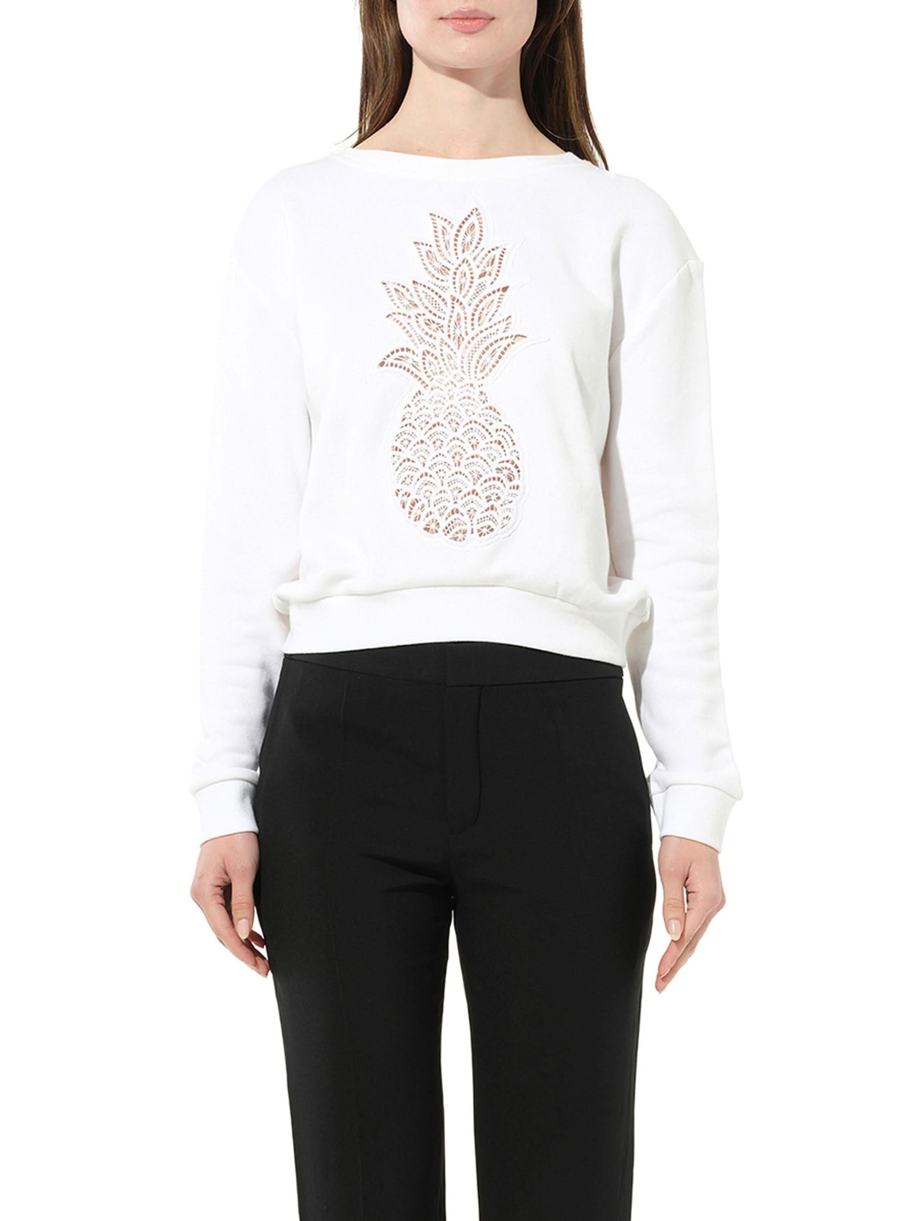 Image of a model wearing Tops. Productname: CHLOE Haut Top in White Tan colour by brand - CHLOE