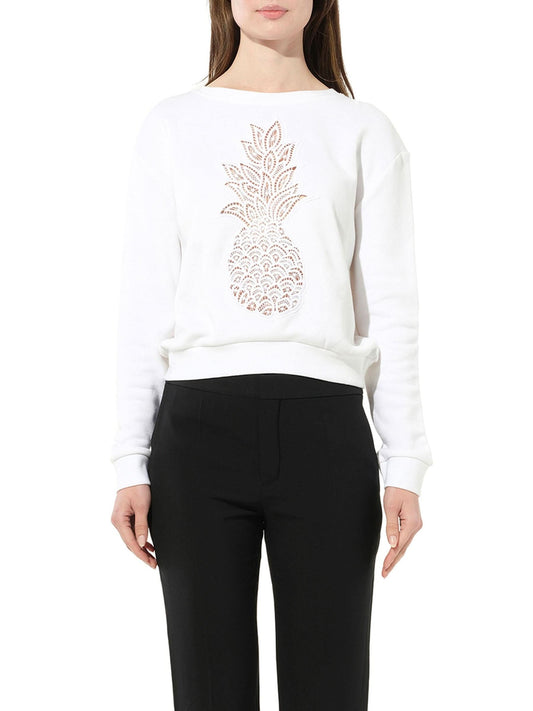 Image of a model wearing Tops. Productname: CHLOE Haut Top in White Tan colour by brand - CHLOE