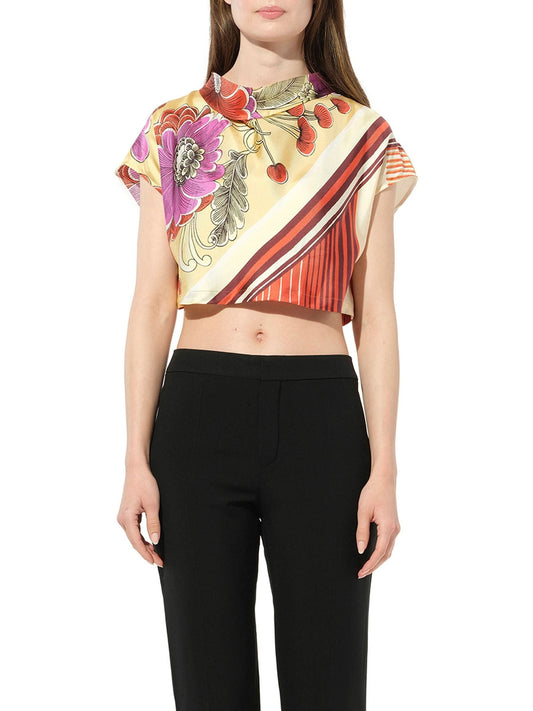Image of a model wearing Tops. Productname: CHLOE Top in Green colour by brand - CHLOE