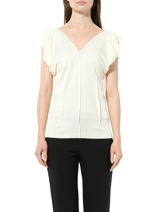 Image of a model wearing Tops. Productname: CHLOE Top in Milk colour by brand - CHLOE