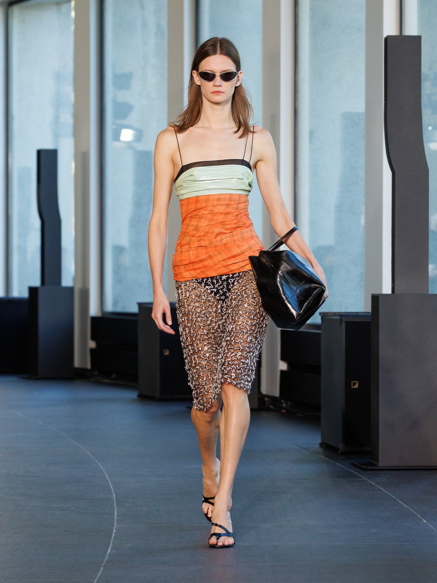 CHRISTOPHER ESBER Spliced Bustier Fragment Lace Dress (Multi)