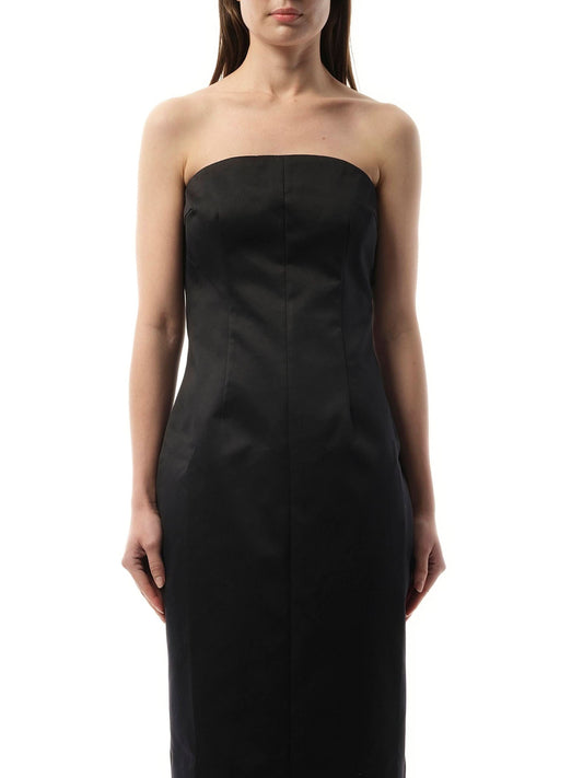 Image of a model wearing Dress. Productname: ENTIRE STUDIOS Chute Dress in Black colour by brand - ENTIRE STUDIOS