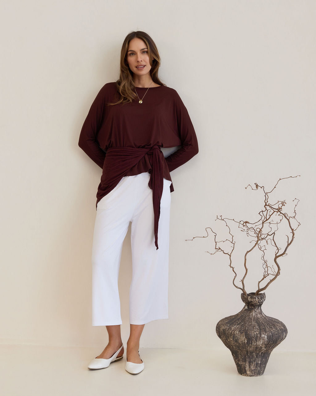 Image of a model wearing Shorts. Product name - The Culotte Set in Default Title colour by brand - Lou Lou