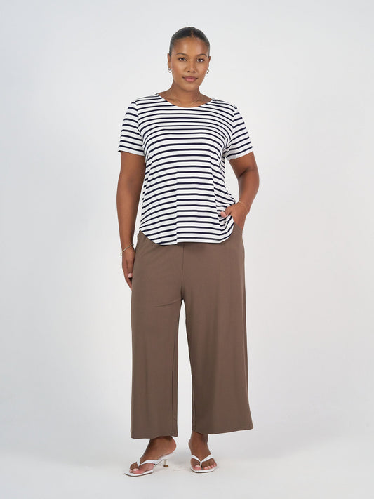 Lou Lou Ciara 7/8 Length Bamboo Culotte Pant (Chocolate)