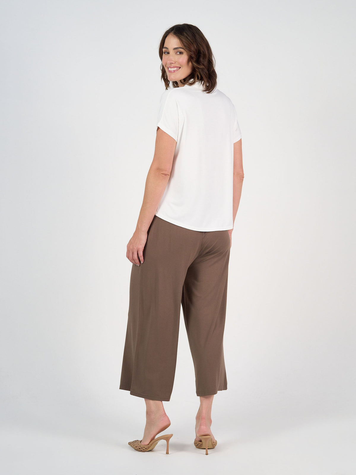 Lou Lou Ciara 7/8 Length Bamboo Culotte Pant (Chocolate)