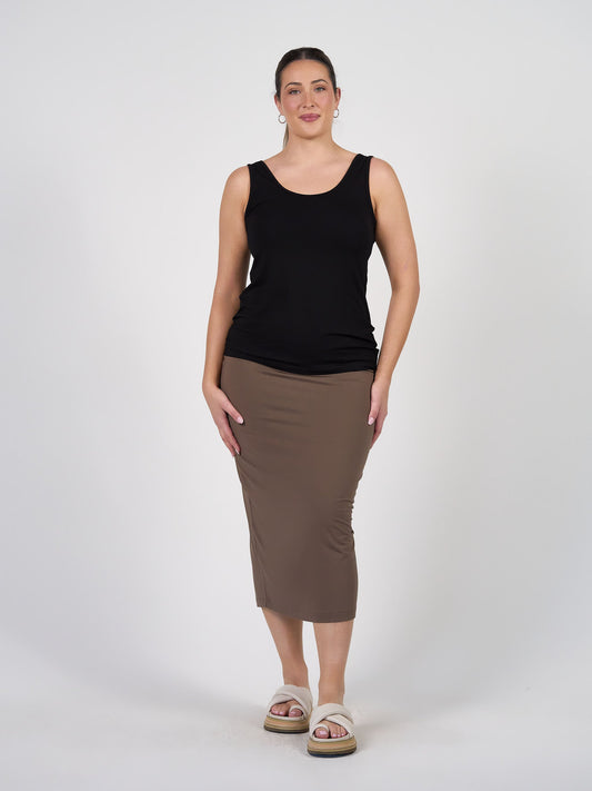 Lou Lou Cindy Sleeveless Bamboo Tank Singlet (Black)