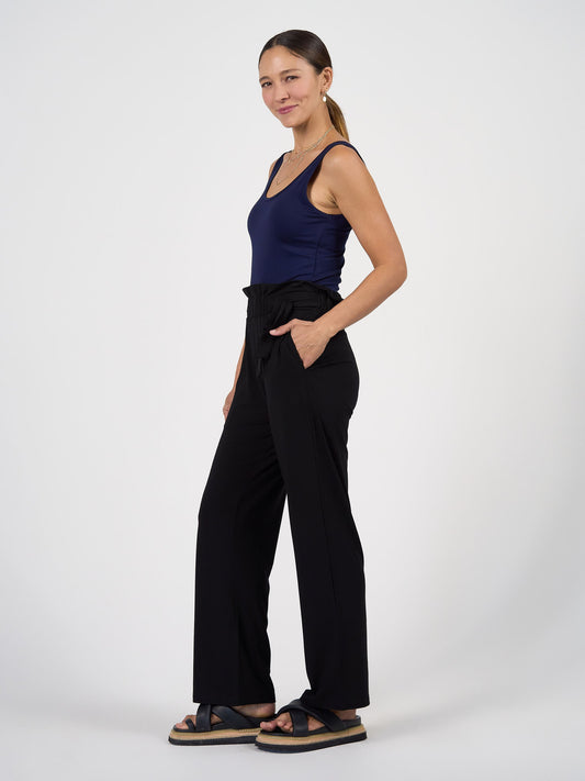 Lou Lou Tyler Bamboo Paperbag Pant (Black)